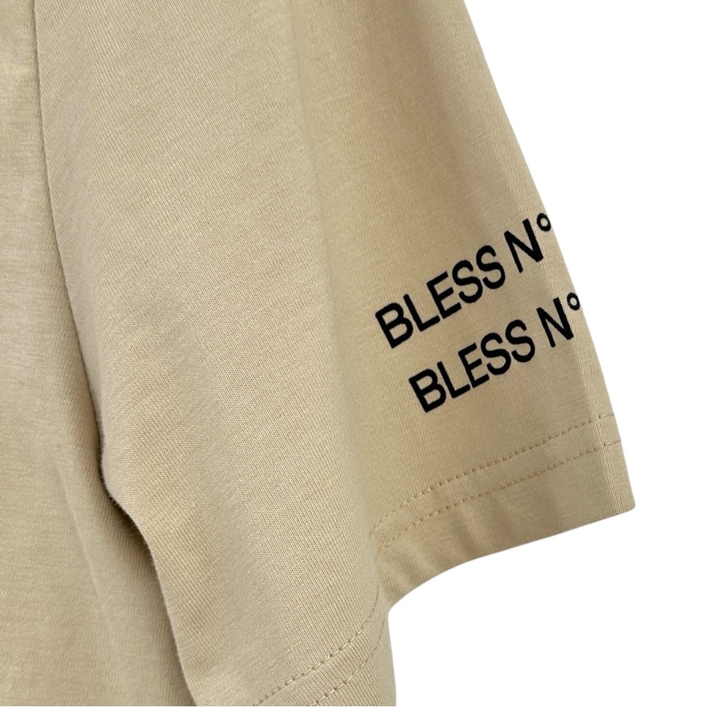 NWOT BLESS Beige Gray Multicollection II Loose Fit Oversized Cotton T-Shirt Tee - Picture 5 of 8